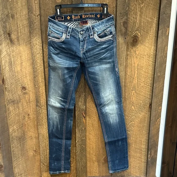 Rock Revival Faded Indigo Slim Jeans - Picture 1 of 6